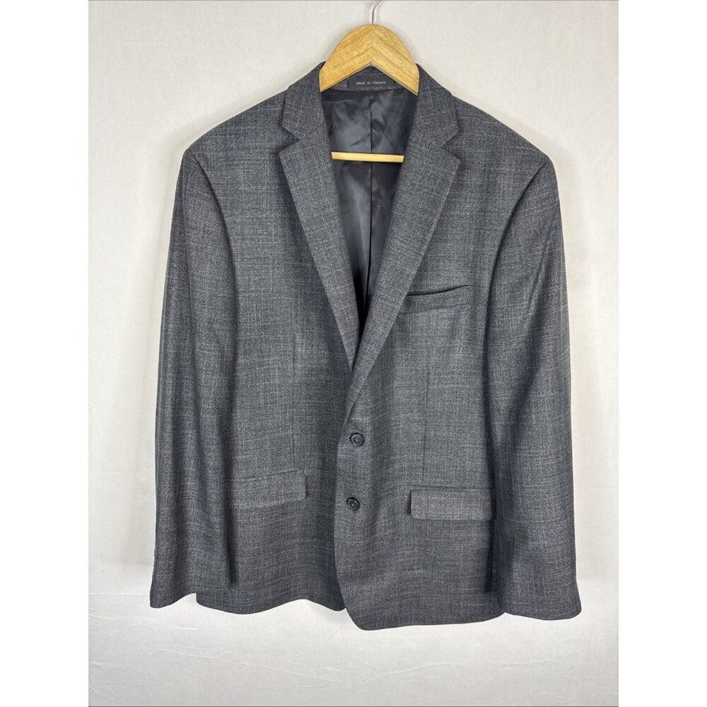 Van Heusen Flex Mens 44R Gray Stretch Sport Coat Blazer 2 Button